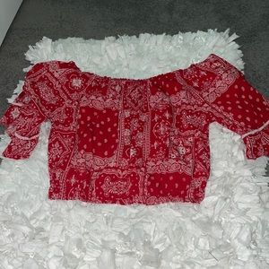 Forever 21 Red Bandana Print Size S Crop Top